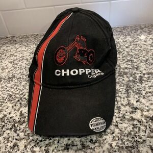 Thompson Cigar Chopper Cigars Hat Cap Strap Back One Size Black Biker Mens